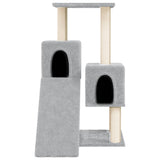 Cat Tree with Sisal Scratching Posts Light Grey 82 cm