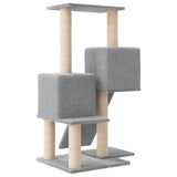 Cat Tree with Sisal Scratching Posts Light Grey 82 cm - 45-Degree Angle