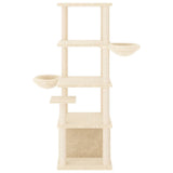 Cat Tree with Sisal Scratching Posts Cream 147 cm