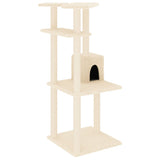 Cat Tree with Sisal Scratching Posts Cream 123 cm