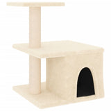 Cat Tree with Sisal Scratching Posts Cream 48 cm - Front View
