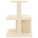 Cat Tree with Sisal Scratching Posts Cream 48 cm - Top-Down View