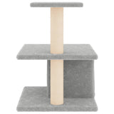 Cat Tree with Sisal Scratching Posts Light Grey 48 cm - Top-Down View