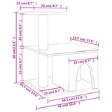 Cat Tree with Sisal Scratching Posts Light Grey 48 cm - Close-Up Angle