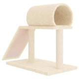 Cat Scratching Posts with Tunnel and Ladder Cream 55.5 cm