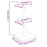 Cat Tree with Sisal Scratching Posts Cream 73 cm - 45-Degree Angle