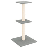 Cat Tree with Sisal Scratching Posts Light Grey 73 cm - Front View