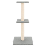 Cat Tree with Sisal Scratching Posts Light Grey 73 cm - Side View