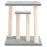 Cat Scratching Posts with Platforms Light Grey 50 cm - Side View