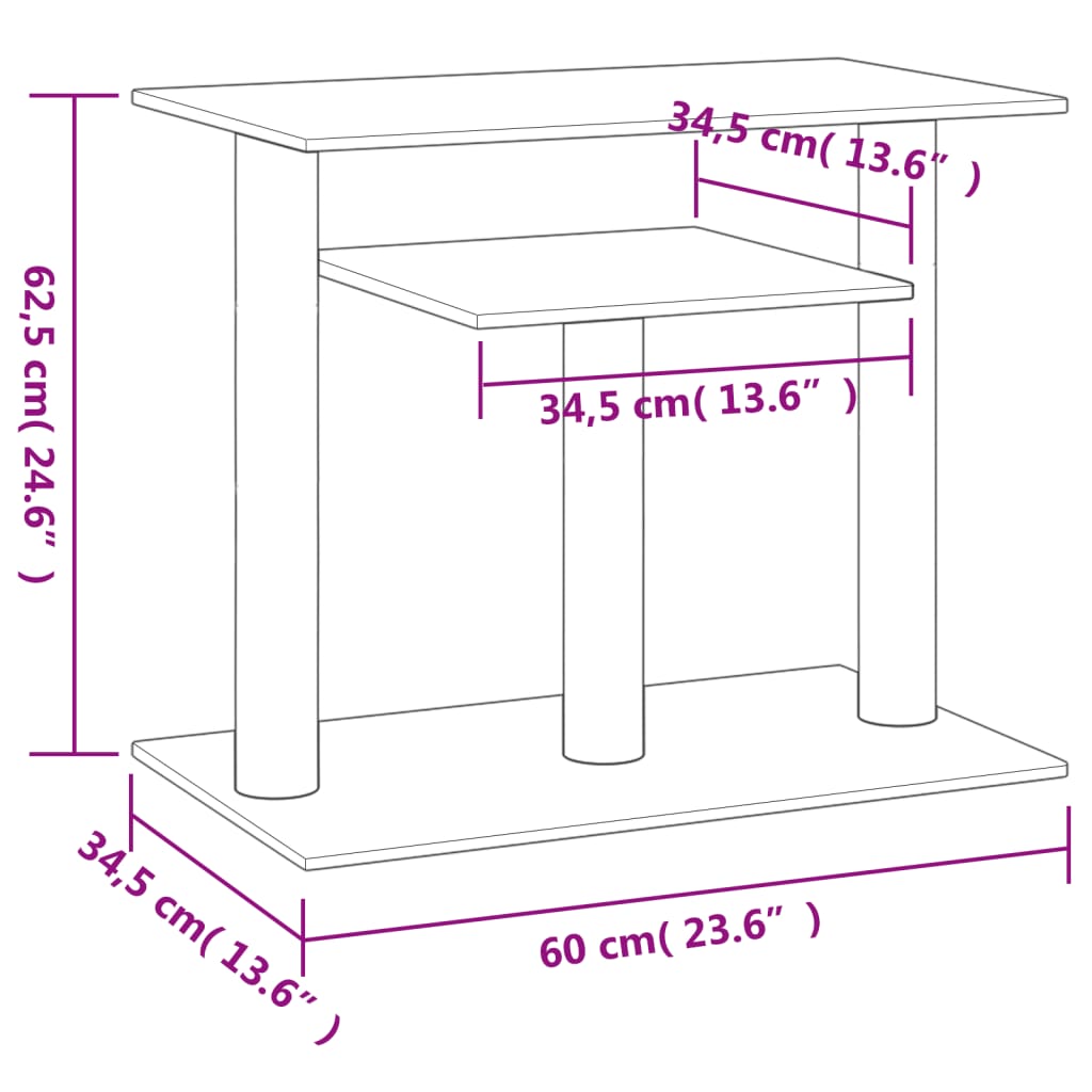 Cat Scratching Posts with Platforms Cream 62.5 cm