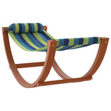 Rocking Hammock for Kids Blue and Green Fabric - Front View