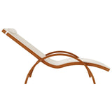 Sun Lounger with Pillow White Textilene and Solid Wood Poplar - Top-Down View