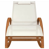 Rocking Chair White Textilene and Solid Wood Poplar - Side View