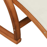 Rocking Chair White Textilene and Solid Wood Poplar - Close-Up Angle