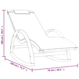 Rocking Chair White Textilene and Solid Wood Poplar - Low Angle