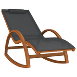Rocking Chair Grey Textilene and Solid Wood Poplar
