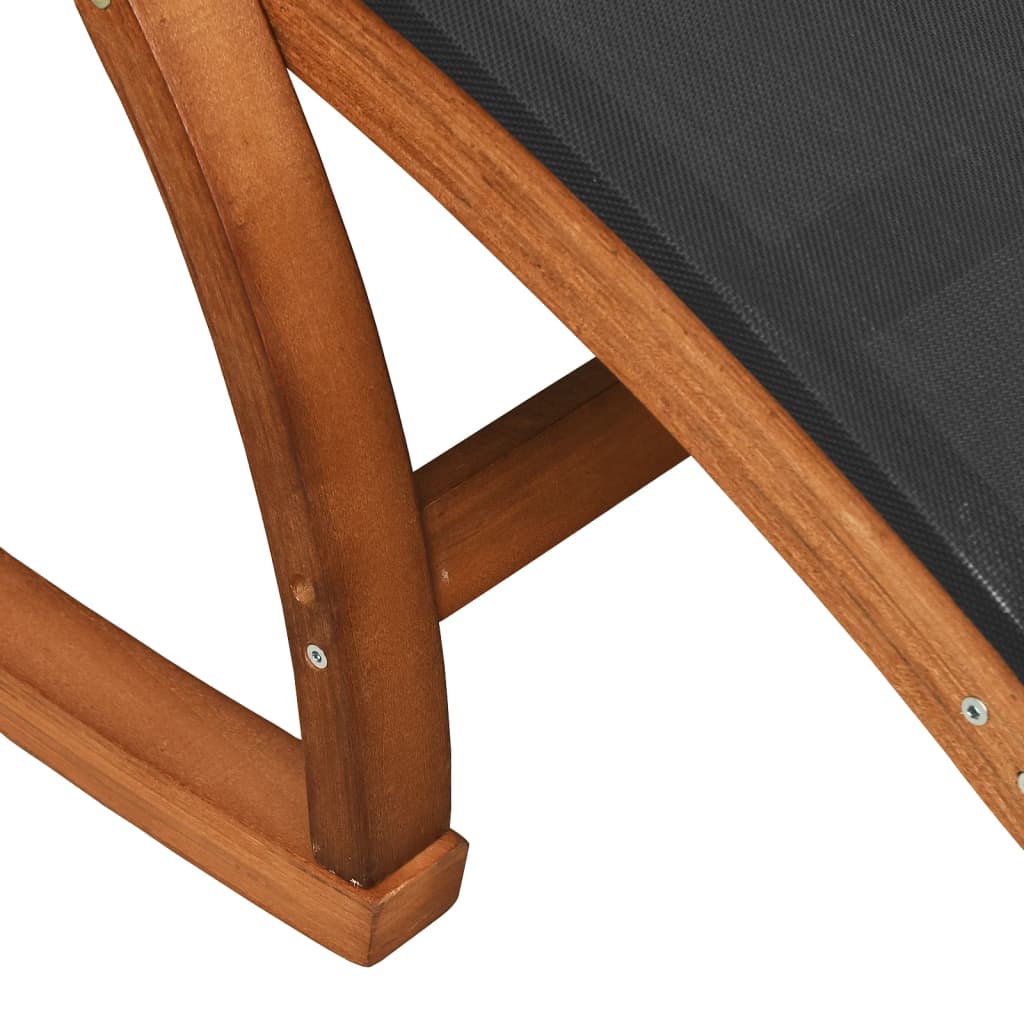 Rocking Chair Grey Textilene and Solid Wood Poplar