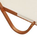 Sun Lounger with Pillow White Textilene and Solid Wood Poplar