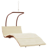 Swing Chair with Cushion Fabric and Solid Wood Poplar - Front View
