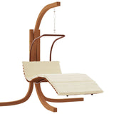 Swing Chair with Cushion Fabric and Solid Wood Poplar - Side View