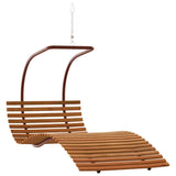 Swing Chair with Cushion Fabric and Solid Wood Poplar - Close-Up Angle