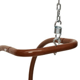 Swing Chair with Cushion Fabric and Solid Wood Poplar - Low Angle