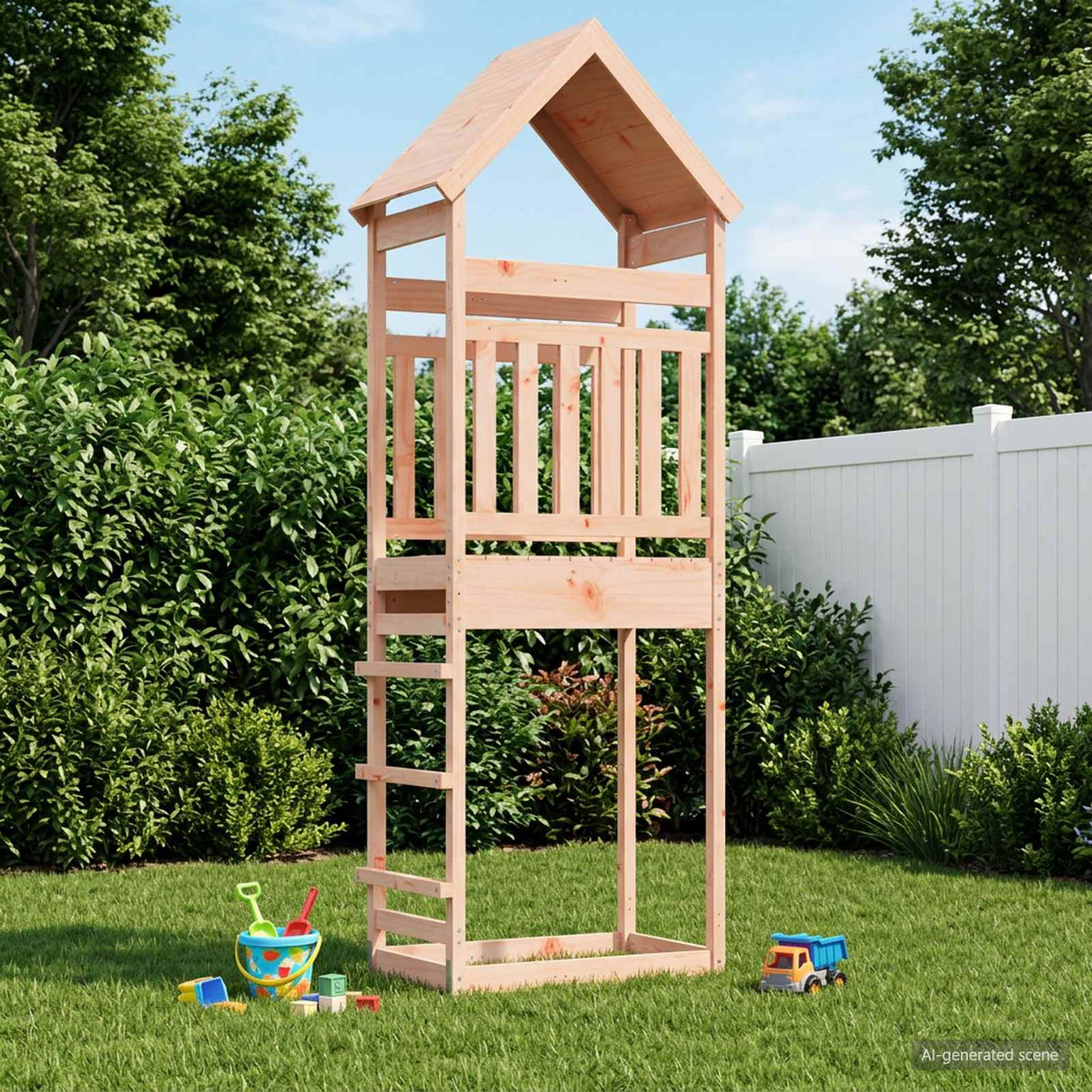 Outdoor Play Tower Natural 53 x 85 x 264 cm Solid Douglas Wood