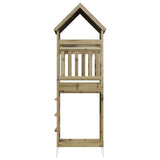 Outdoor Play Tower Natural Solid Impregnated Pinewood - Side View
