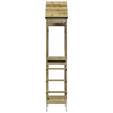 Outdoor Play Tower Natural Solid Impregnated Pinewood - Top-Down View