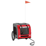 Pet Bike Trailer Red and Grey Oxford Fabric and Iron - Front View