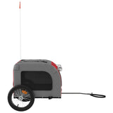 Pet Bike Trailer Red and Grey Oxford Fabric and Iron - Rear View