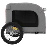 Pet Bike Trailer Red and Grey Oxford Fabric and Iron - Close-Up Angle