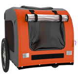 Pet Bike Trailer Orange and Grey Oxford Fabric&Iron - 45-Degree Angle