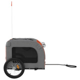 Pet Bike Trailer Orange and Grey Oxford Fabric&Iron - Rear View