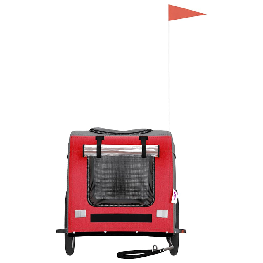 Pet Bike Trailer Red and Grey Oxford Fabric&Iron