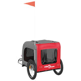 Pet Bike Trailer Red and Grey Oxford Fabric&Iron - Low Angle