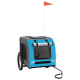 Pet Bike Trailer Blue and Grey Oxford Fabric&Iron - Front View