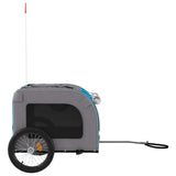 Pet Bike Trailer Blue and Grey Oxford Fabric&Iron - Rear View