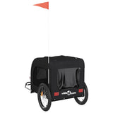 Pet Bike Trailer Black Oxford Fabric and Iron - Low Angle