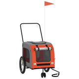 Pet Bike Trailer Orange and Grey Oxford Fabric and Iron