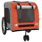Pet Bike Trailer Orange and Grey Oxford Fabric and Iron - 45-Degree Angle