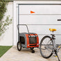 Pet Bike Trailer Orange and Grey Oxford Fabric and Iron
