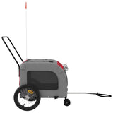 Pet Bike Trailer Red and Grey Oxford Fabric and Iron - Rear View