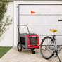 Pet Bike Trailer Red and Grey Oxford Fabric and Iron