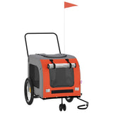 Pet Bike Trailer Orange and Grey Oxford Fabric and Iron - Front View