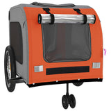 Pet Bike Trailer Orange and Grey Oxford Fabric and Iron - 45-Degree Angle