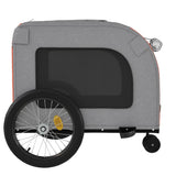 Pet Bike Trailer Orange and Grey Oxford Fabric and Iron - Close-Up Angle