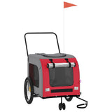 Pet Bike Trailer Red and Grey Oxford Fabric and Iron - Front View