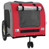 Pet Bike Trailer Red and Grey Oxford Fabric and Iron - 45-Degree Angle