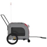 Pet Bike Trailer Red and Grey Oxford Fabric and Iron - Rear View